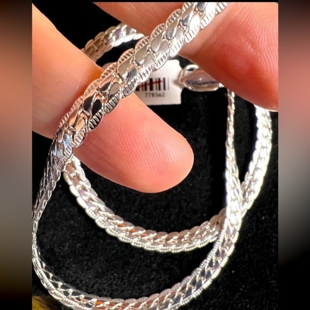 925 Necklace Full Sideways 5 mm Chain UNISEX Women Men snake Italian link